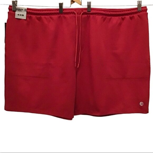Solaris 4XB NWT Active Comfy Red Men’s Shorts 7.5” Inseam Elastic Waist Stretchy - Picture 1 of 8